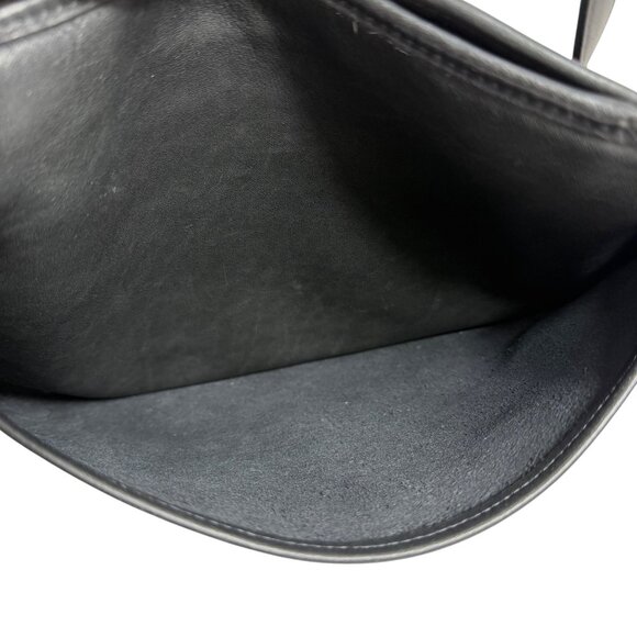 Y2K Vintage COACH Hippie Zip Black Leather Shoulder Bag 9146 + Bag Charm EUC - Picture 6 of 9